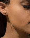 18K Short Shimmer Threader Earrings