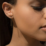 18K Short Shimmer Threader Earrings