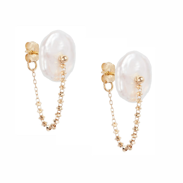 Petal Pearl Shimmer Wrap Around Earrings