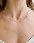 18K Spaced Double Bead Necklace