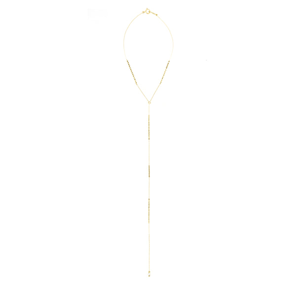 18K Long Shimmer Lariat Necklace