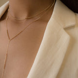 18K Long Shimmer Lariat Necklace