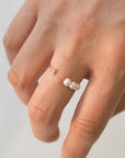 Triple Baby Pearl Diamond Ring