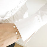 Triple Pearl Line Bracelet
