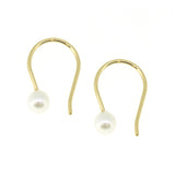 Baby Pearl U Hoop Earrings