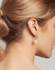 Baroque Pearl Twisted Hoop Earrings