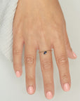 Slanted Blue Sapphire Twisted Ring