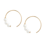 Triple Baby Pearl Circle Earrings