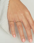 Contrast Box Chain Gold Band Ring
