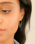 18K Gold Crescent Shimmer Drop Earrings