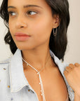 18K Gold Crescent Shimmer Drop Earrings