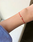 14K Adjustable Cord Bracelet - Diamond Dome