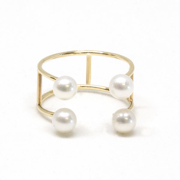 Double Baby Pearl Open Ring