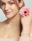 Double Box Chain Pearl Bracelet