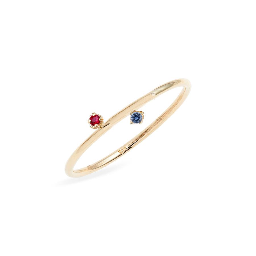 Duo Ruby Sapphire Ring