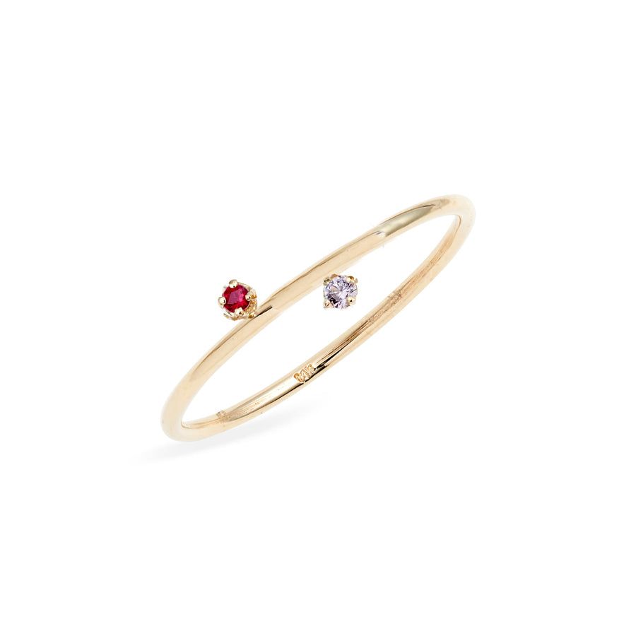 Duo Ruby Pink Sapphire Ring