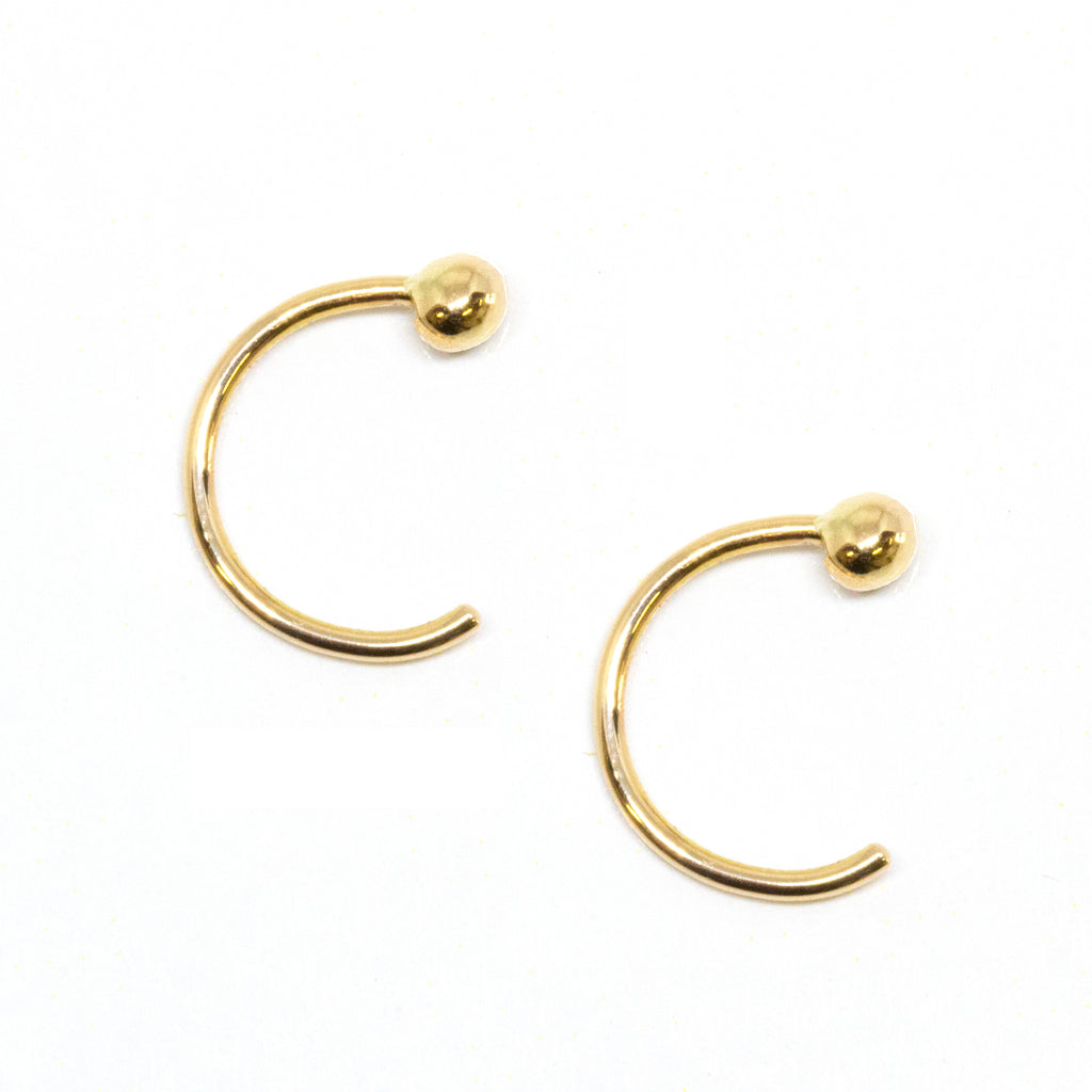 Small Round White Topaz Earrings with Gold Dots – Ananda Khalsa