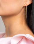 Gold Arch Box Chain Earrings
