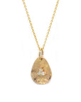 Gold Petal Gemstone Pendant Necklace