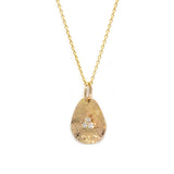 Gold Petal Diamond Pendant Necklace