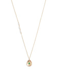 Gold Petal Gemstone Pendant Necklace