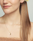 Gold Petal Gemstone Pendant Necklace