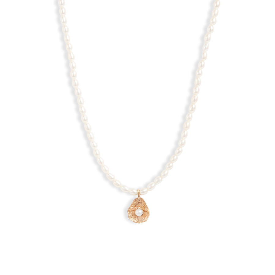 Gold Petal Keshi Pearl Necklace
