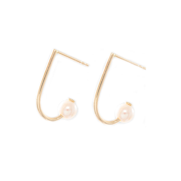 J Huggie Pearl Earrings