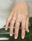 Contrast Box Chain Gold Band Ring