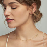 Short Crescent Pearl Drop Earrings