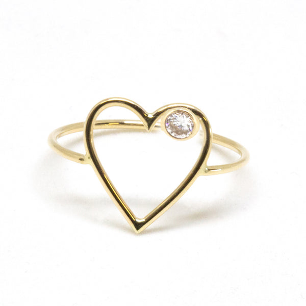 Large Heart Diamond Ring