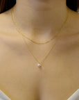 Layer Chain Pearl Necklace