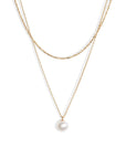 Layer Chain Pearl Necklace