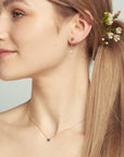Gold Ball Pearl Linear Earrings