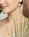 Gold Hoop Petal Pearl Dangle Earrings