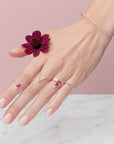 Gemstone Diamond Trio Ring