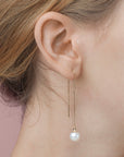 Pearl Drop Threader Earrings
