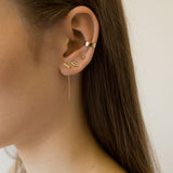 Tiny Gold Bar Threader Earrings