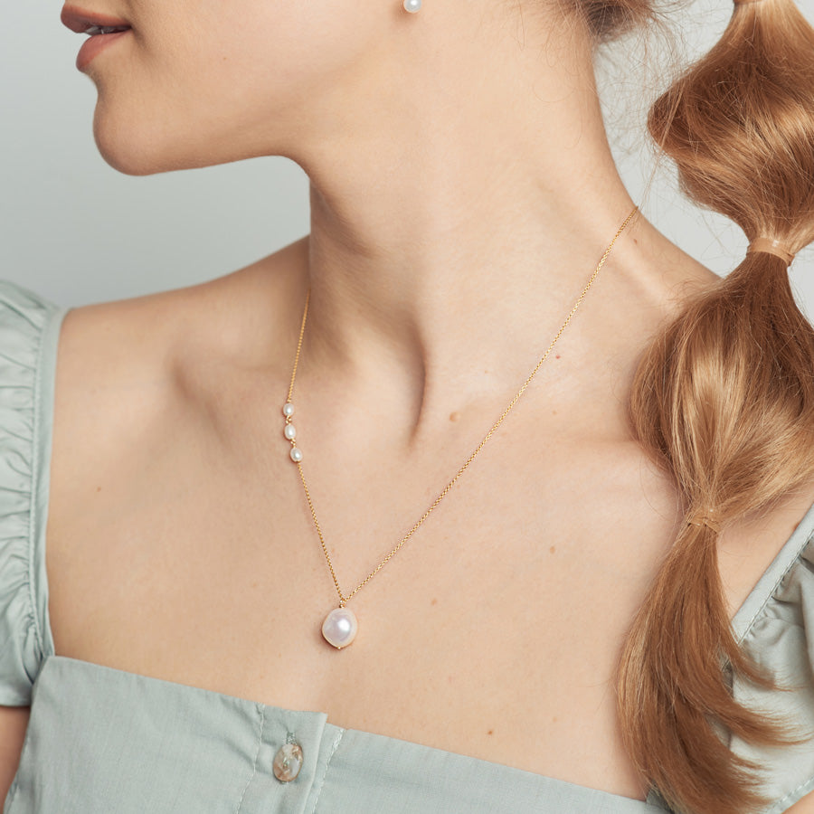 Baroque pearl drop necklace outlet