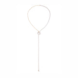 Pearl Circle Lariat Necklace