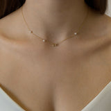 White Topaz Pearl Necklace