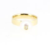 Large Pearl Diamond Ring