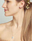 Petal Pearl Ruby Pendant Necklace