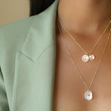 Petal Pearl Ruby Pendant Necklace