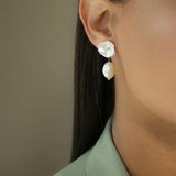 Petal Pearl Earrings with Short Baroque Pearl Jackets