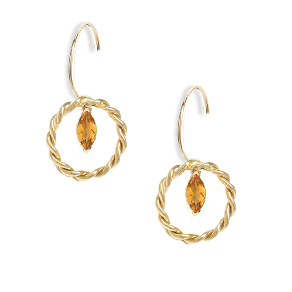 Marquise Gem Circle Earrings