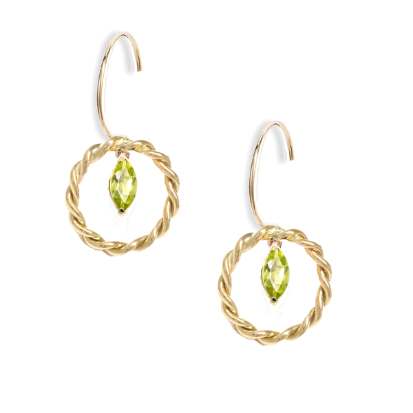 Marquise Gem Circle Earrings