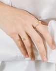 White Topaz Open Ring