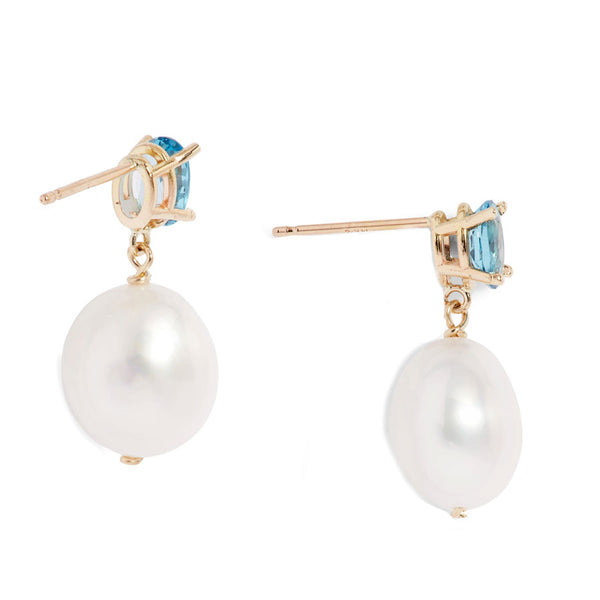 Oval Gem Baroque Pearl Earrings – POPPY FINCH