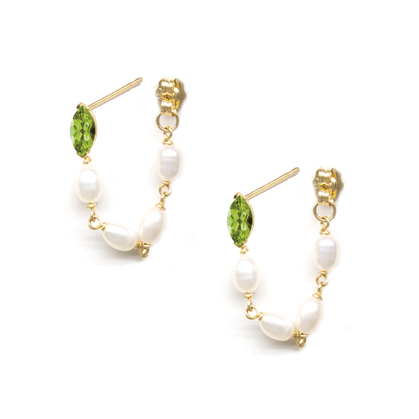 Marquise Gem Keshi Pearl Wraparound Earrings
